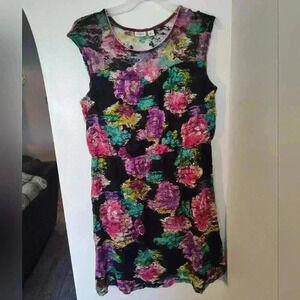 Cato black floral stretch lace dress size xl
